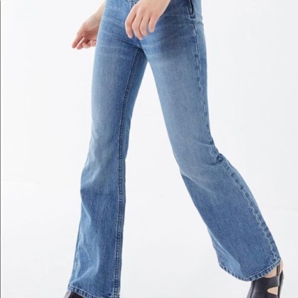 BDG Urban Outfitters Flared Leg Jeans Womens Size 27 Side Zip - Picture 3 of 8